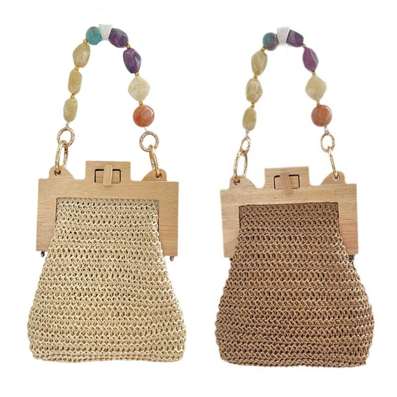 Handbag Casual Bag for Girl Women Hand Weave Bag Large Capacity