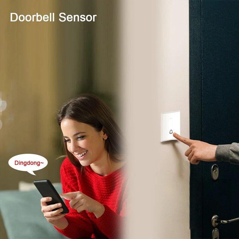 ACJ 433MHz Home Burglar Alarm System Accessories Wireless Link Smoke  Alarm Door Magnetic Water leak Detector RFID Control
