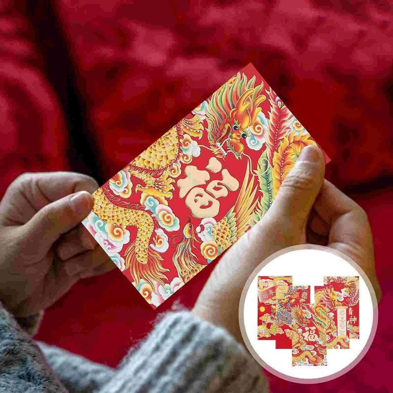 Chinese Red Envelopes 30Pcs 2024 Year The Dragon Red Packet Spring Festival Lucky Money Packets Hong Bao Gift Money Pouch