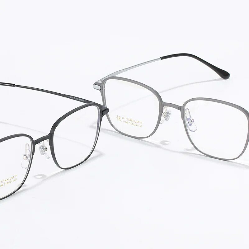 Bingkai kacamata paduan Aluminium ukiran penerbangan Frame kacamata Titanium kaki nyaman bisnis