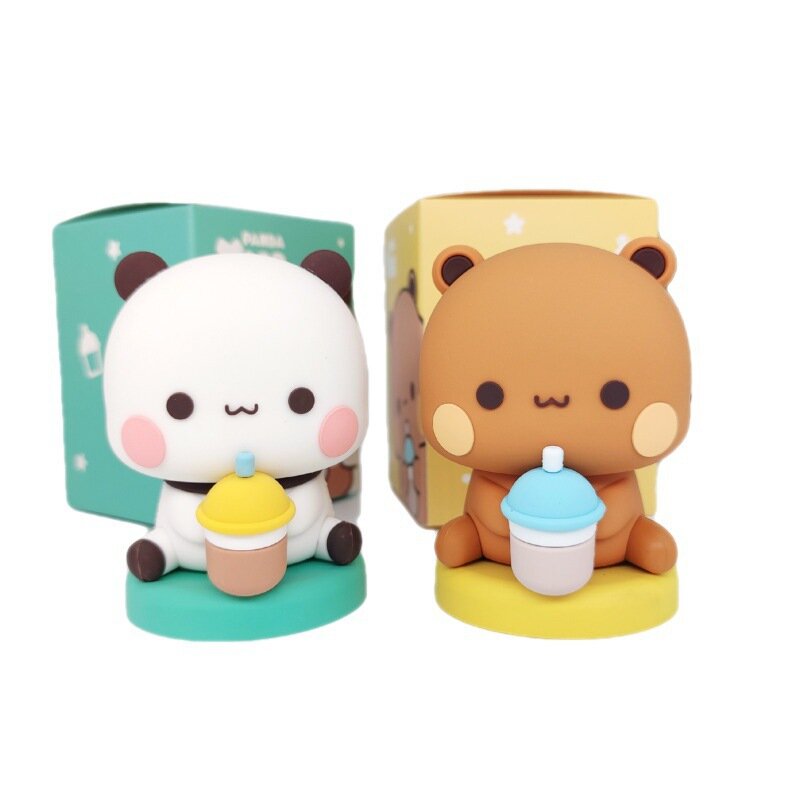 Cute Panda Bear Figure Toy, Bubu Dudu, Colecionável, Action Dolls, Ornamento Kawaii, Casa, Aniversário, Presente de Natal, Fofos, 2024