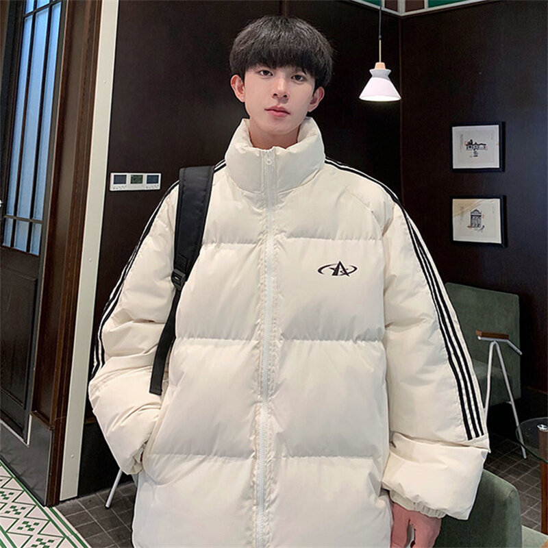 2023 Winter New Youth Vintage Simple and Handsome Cotton Coat Men's Leisure Fashion Trend Warm Cotton Coat