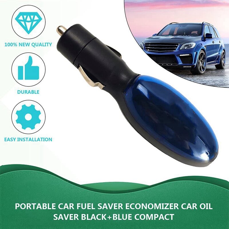 Economizador de combustível do carro com economizador de gás, tesouro de economia de combustível montado no veículo, economizador de combustível verde, economize em recursos de gás, 2 PCs, 12V