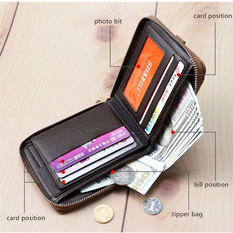 2024 nowy klasyczny portfel portfel na portfel o dużej pojemności dla młodzieży z krótkim wielofunkcyjna karta