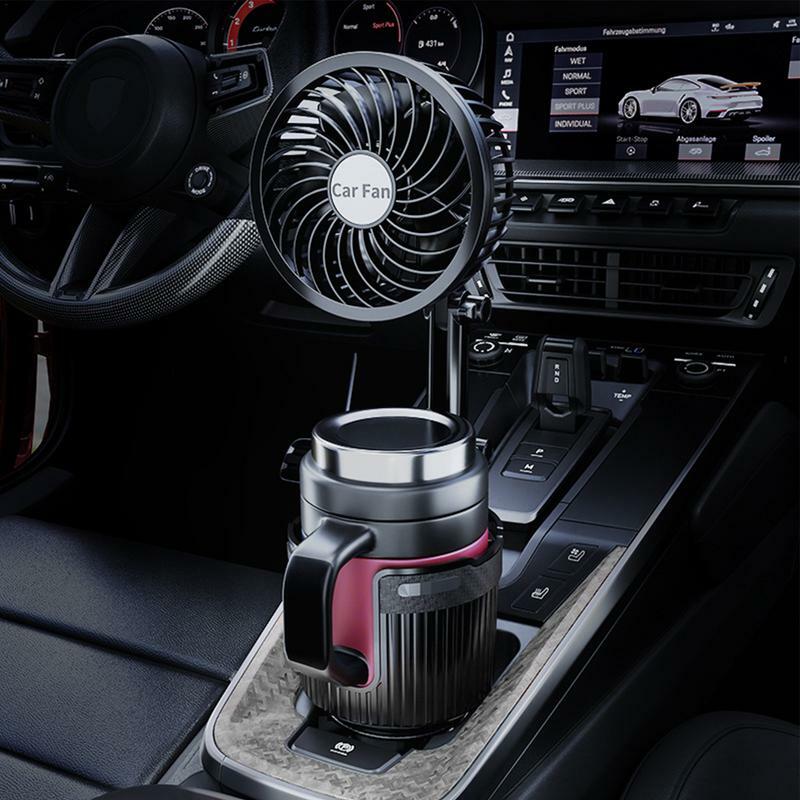 Expansor de soporte para bebidas de coche, soporte Universal 3 en 1 para botella de beber con ventilador de rotación de 360 grados, accesorios interiores de coche automotriz