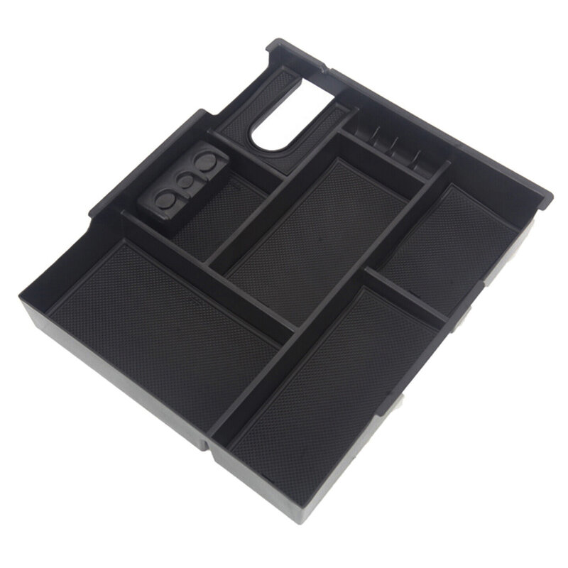 Car Interior Center Console Armrest Storage Box Organizer Tray Black Plastic Fit for Toyota Tundra 2014 2015 2016 2017 2018 2019