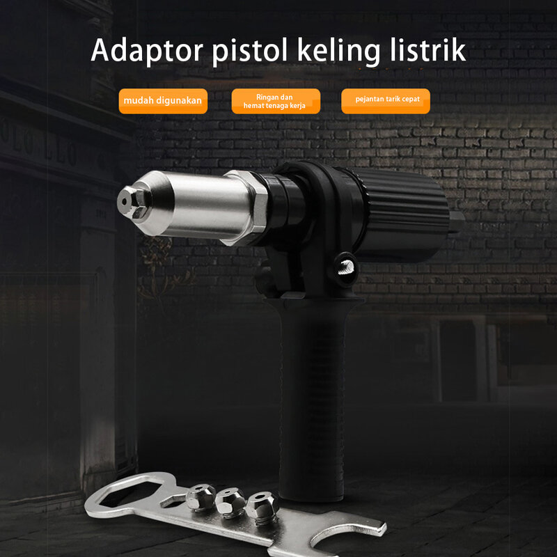 Kepala Konversi Pistol Rivet Elektrik 2.4Mm-4.8Mm Adaptor Alat Rivet Nut Gun Adaptor Rivet Tanpa Kabel untuk Rivet Tarikan Cepat