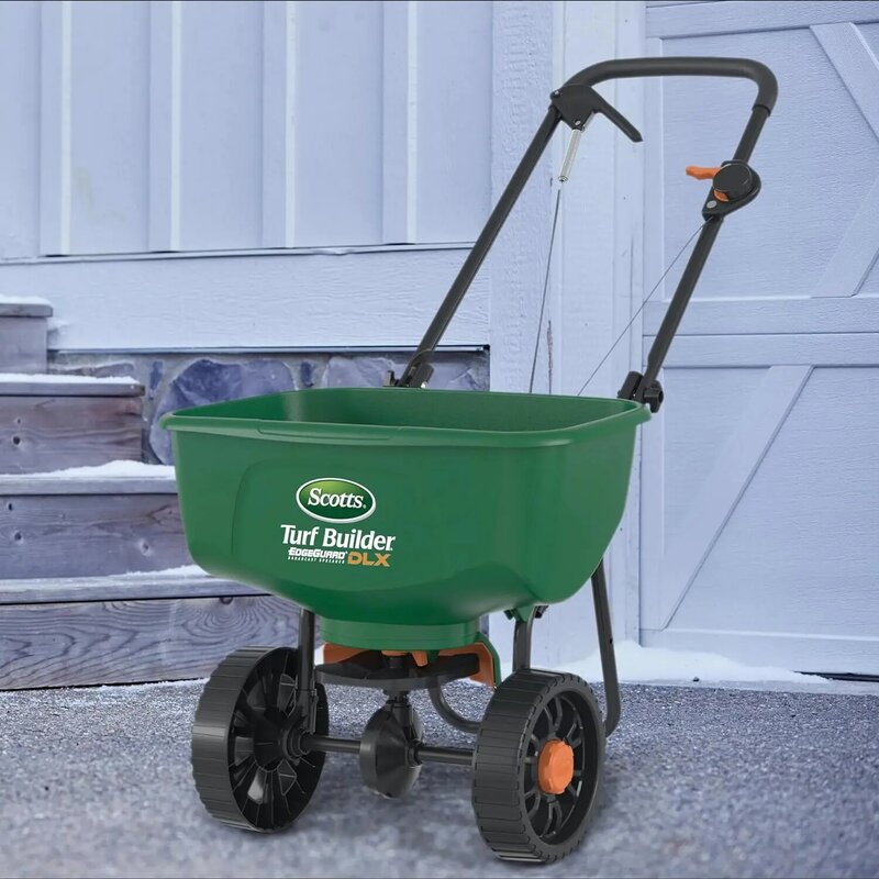 Elite Spreader for Grass Seed, Fertilizer, Salt, Ice Melt, Durable Push Spreader Holds Up To 20,000 Sq.ft. Product New