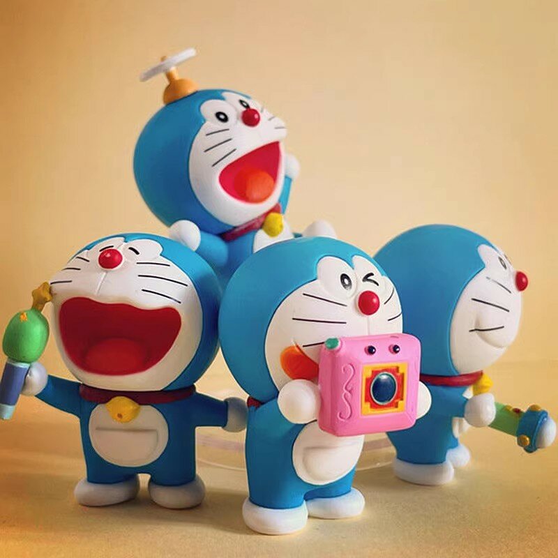 Tokoh aksi Anime Gashapon, capung bambu, properti Doraemon misterius, mainan Kawaii ornamen Halloween hadiah untuk anak-anak