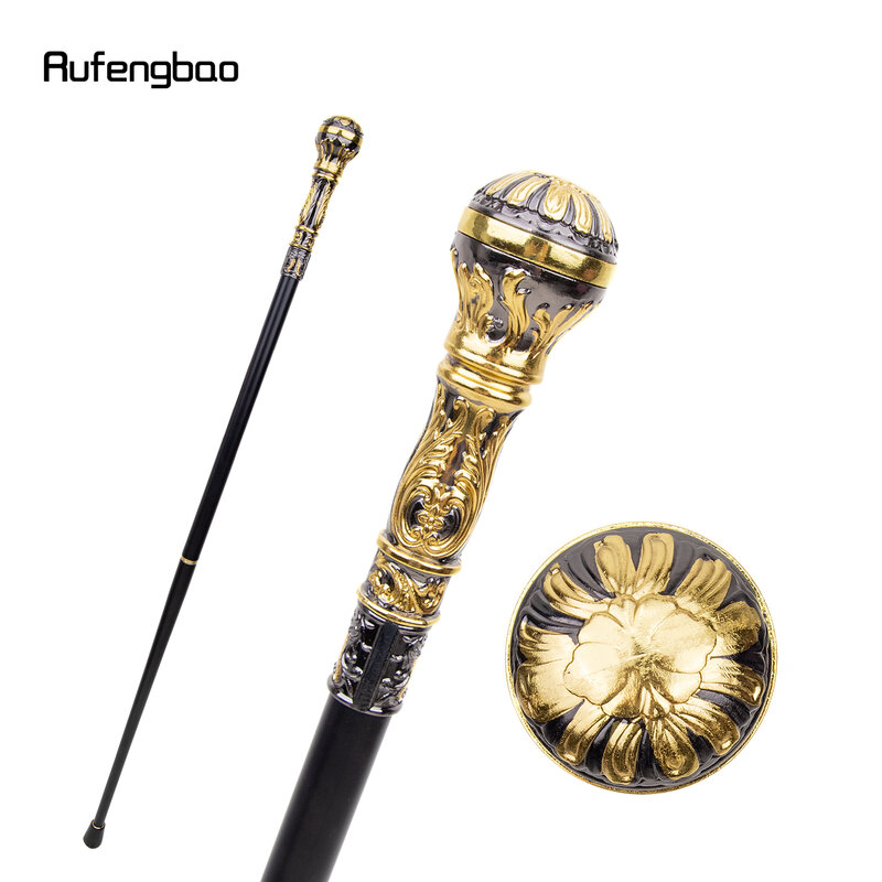 丸いハンドル付きの装飾的な杖,金色の黒,エレガントな杖,かぎ針編みのノブ,ファッション,93cm