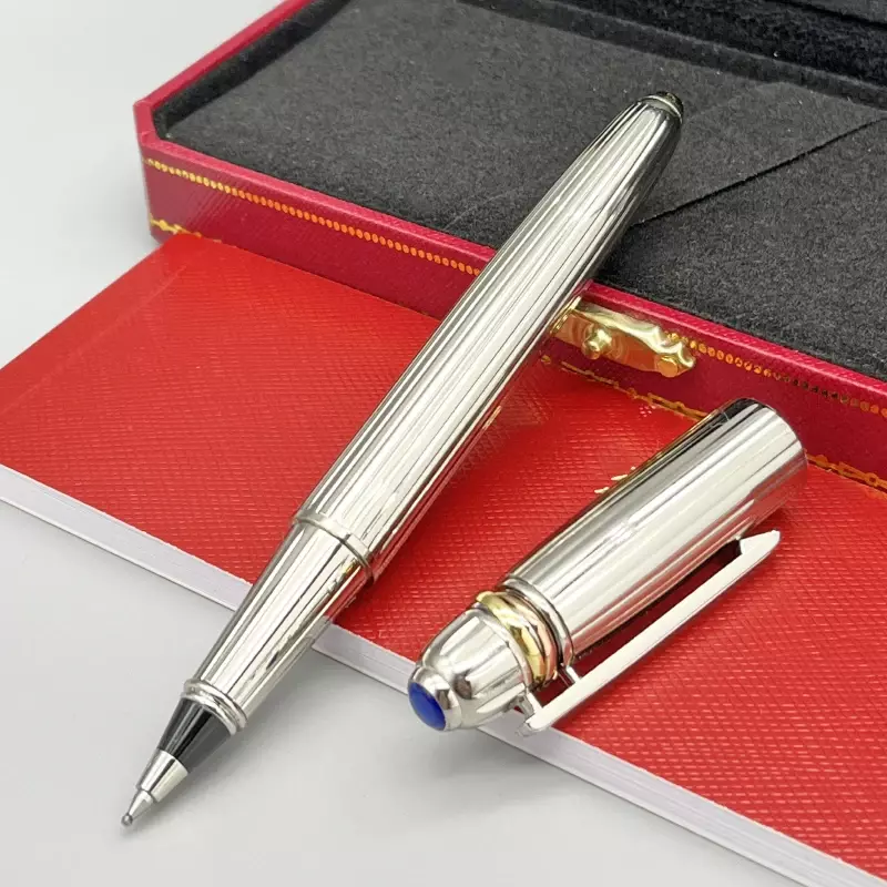Bolígrafo de firma de Metal clásico TS CT, Bolígrafo de Oro plateado con taladro azul, papelería de escritura cómoda