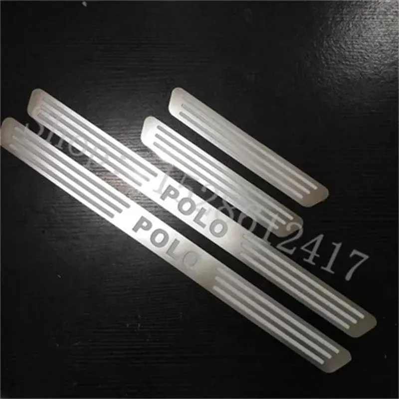 for VW/Volkswagen POLO 2011-2020 Door Sill Strip Stainless Steel Styling Scuff Plate Peda Pedal Cover Stickers Auto Accessories