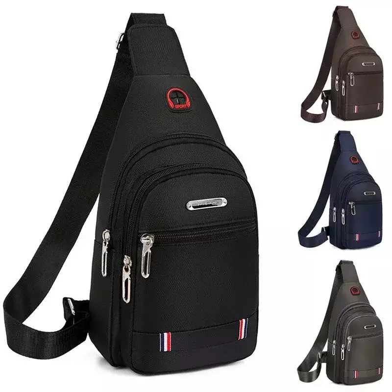 Unisex Canvas Leisure Sports Small Backpack Oxford Cloth One-shoulder Messenger Bag Chest Bag