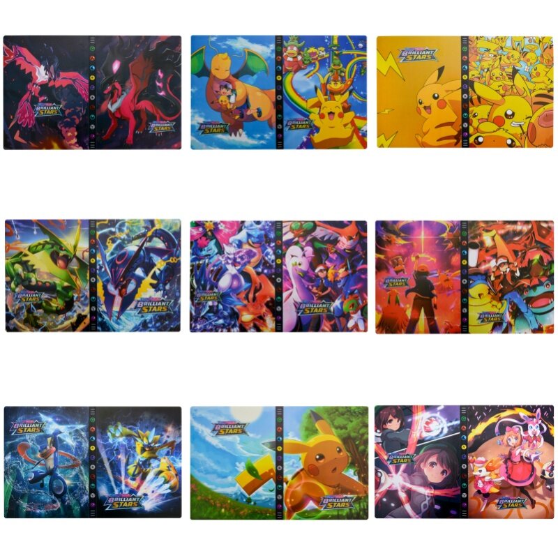 Tarjetas de colección de Pikachu para niños, libro de álbum de dibujos animados de 9 bolsillos, 540 tarjetas, mapa de Anime, juego, regalo de cumpleaños