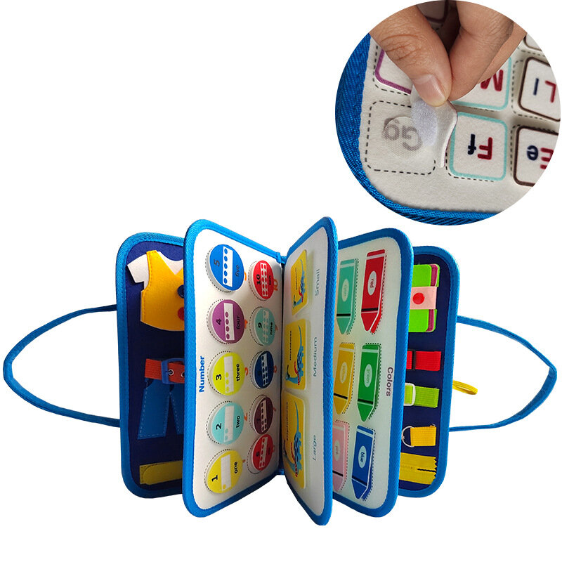 Mainan papan sibuk Montessori untuk balita mainan sensorik prasekolah belajar pendidikan pengetahuan hidup untuk anak laki-laki keterampilan motorik halus