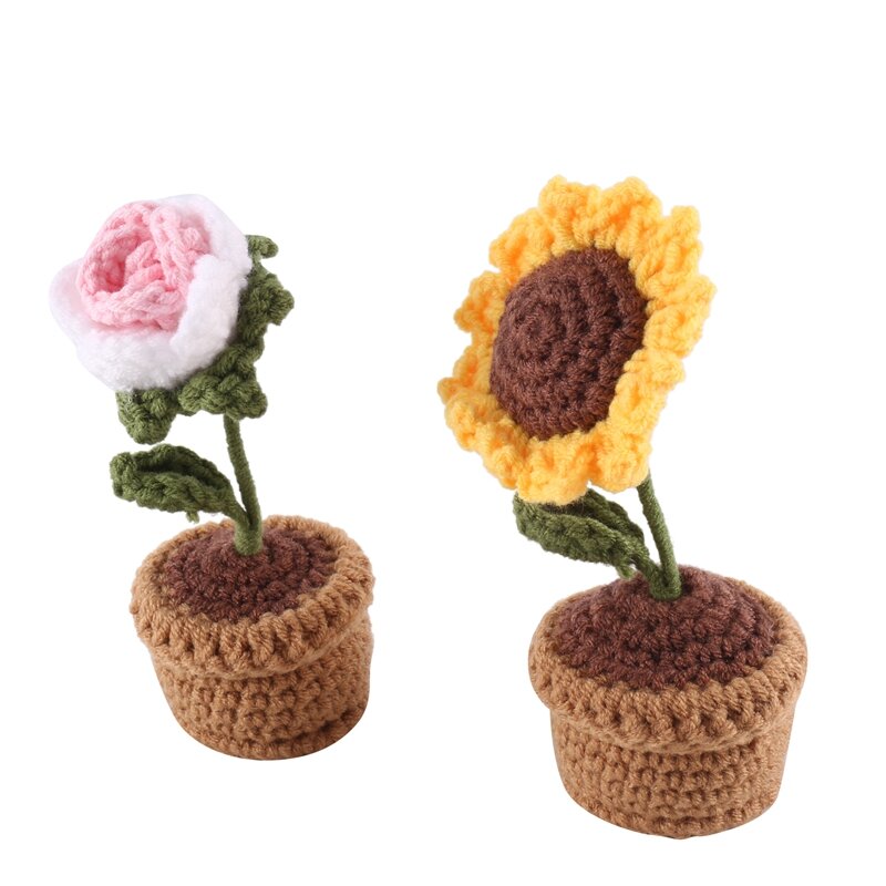 Kit de fleurs en pot bricolage, mini fleur en pot, produit fini pour la décoration de la maison, multi-documents, 5 pièces