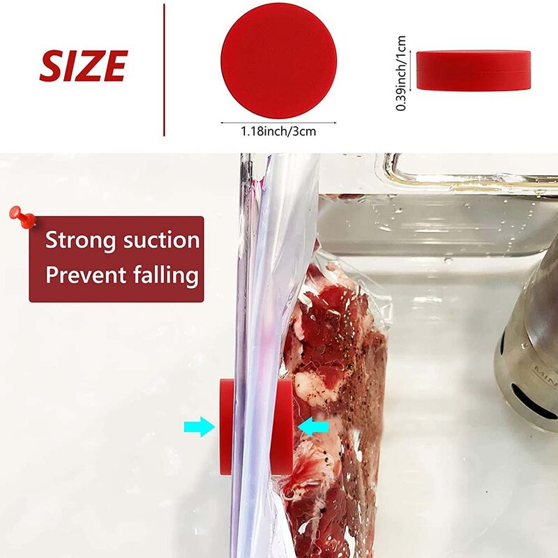 5/10pcs Sous Vide Magnets Weight  Accessories Food Grade Silicone Submerged 304 Stainless Steel Inside Reduce Food Risk Keep