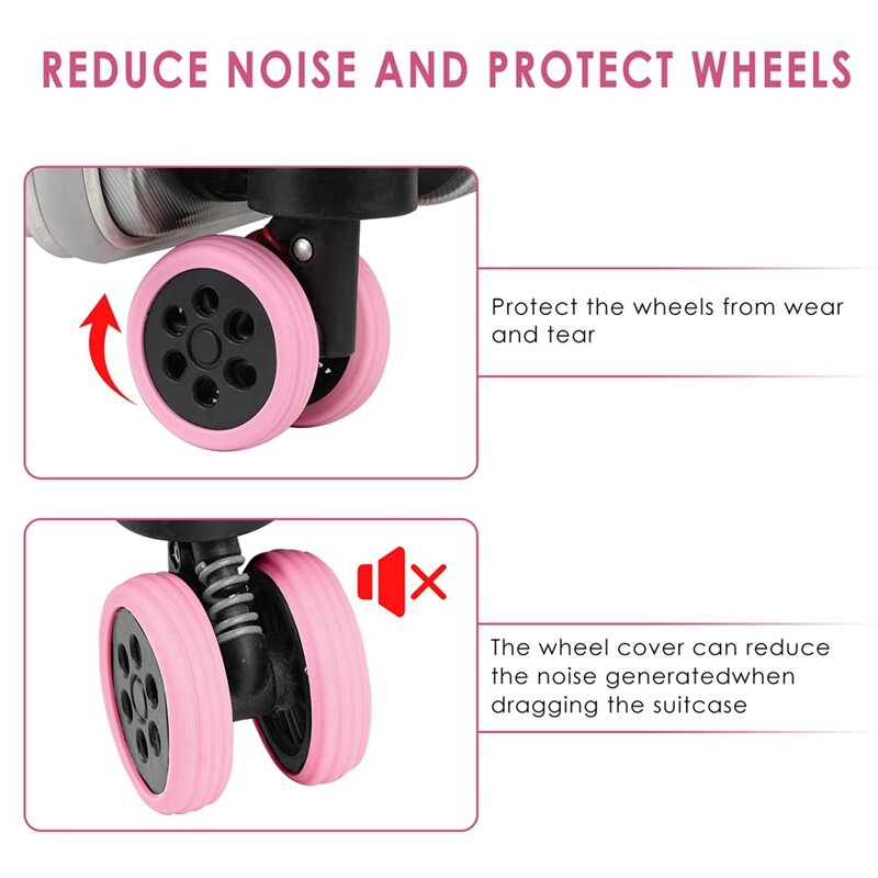 Remplacement de la protection des roues des bagages Bagages Spinner Wheels pour la réduction du bruit et des chocs, installation facile