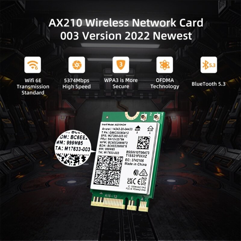 Wifi 6e Ax210ngw Mini Pci-e Wifi Kaart Bluetooth-Compatibel 5.2 Draadloze Adapter Dropship