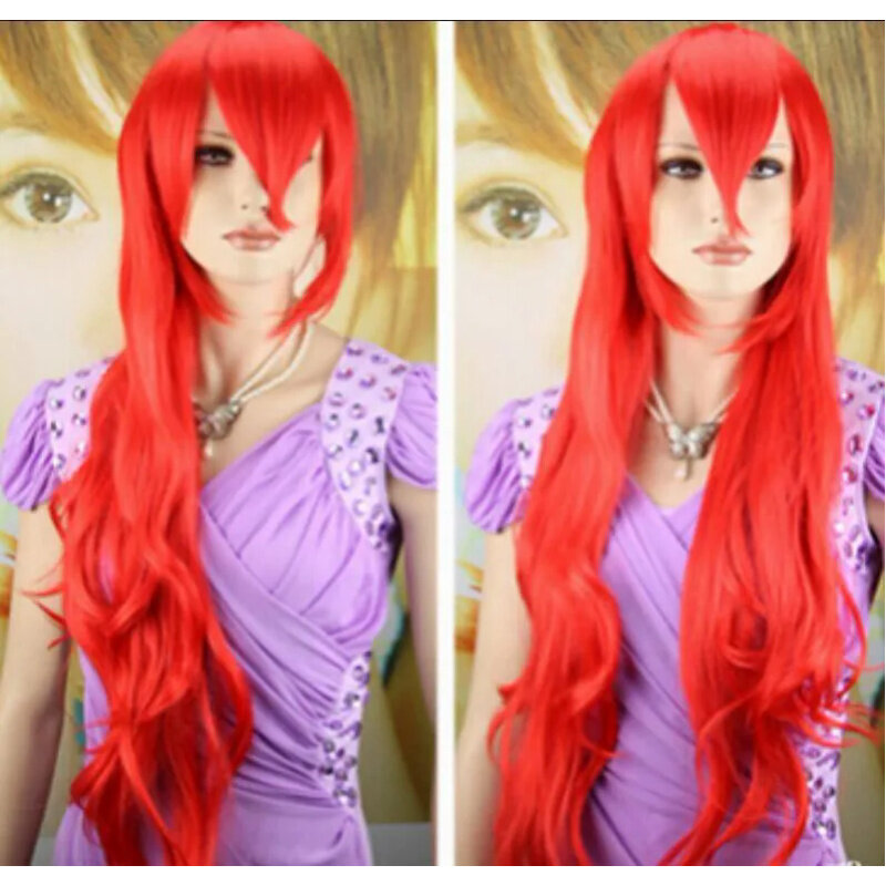 Новые красные длинные вьющиеся женские волосы для косплея, парики, модные парики