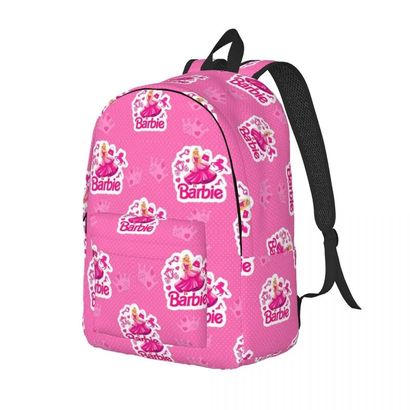 Custom Barbies Princesse Doll Canvas Backpack for Boys Girls College School Travel Bags Men Women Bookbag Fits 15 Inch Laptop