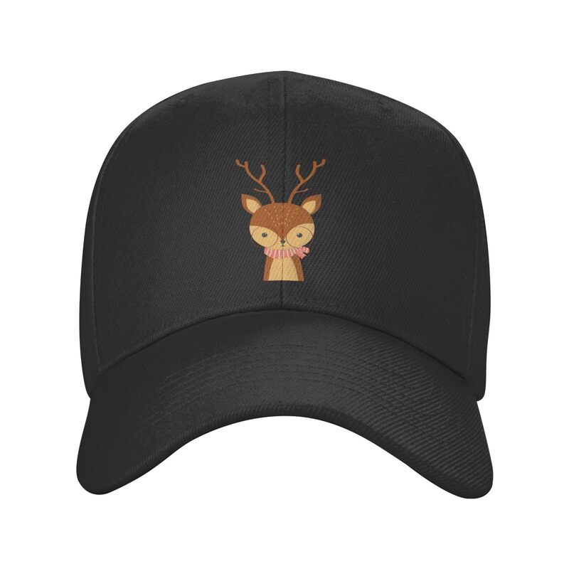 Cute Deer Baseball Cap for Men Women Classic Adjustable Golf Dad Hat Black