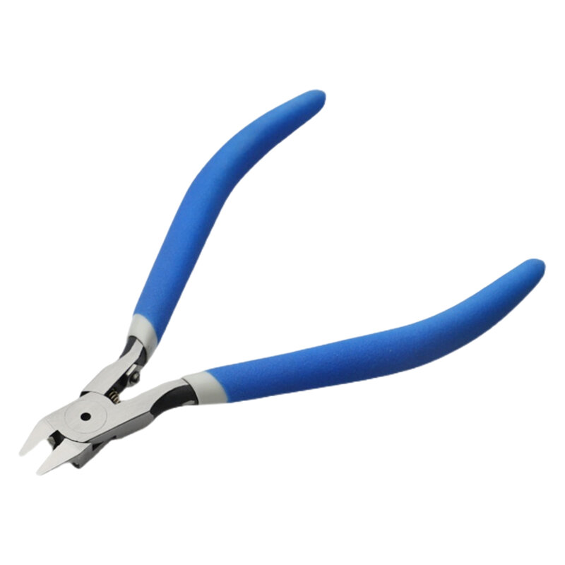 Tang alat tangan penjepit bilah tunggal uniseks, tang peralatan tangan multifungsi, hidung panjang non-timbangan, mata pisau tunggal warna biru