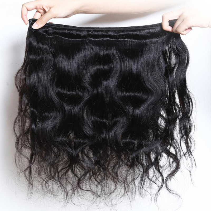 Bundel rambut India mentah bundel gelombang rambut manusia belum diproses bundel rambut Virgin 10A ekstensi rambut untuk wanita