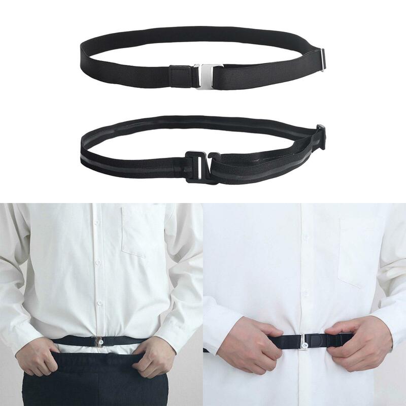 Cinturón de camisa antideslizante para hombre y mujer, banda de resistencia a las arrugas, ajustable, con bloqueo
