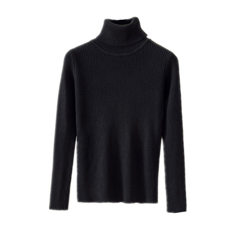 Turtleneck Sweaters Autumn Winter Spring Long Sleeve Knitwear Sweaters Women Slim Knitwear Solid Pullover Tops Soft Warm Jumper