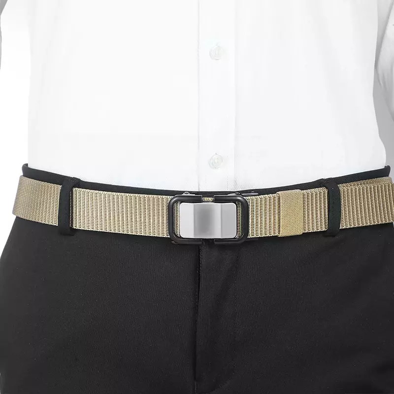 حزام قماش نايلون أوتوماتيكي للرجال ، حزام عمل غير رسمي ، قماش مصمم ، أحزمة جينز رجالية ، موضة ، ZX009