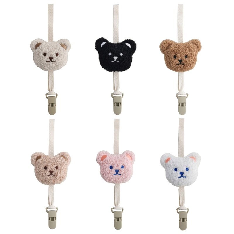 Pacifier Clip Secure & Attractive Holder Bear Pacifier Clip Lovely Pacifier Leash Baby Name Tags for Your Child