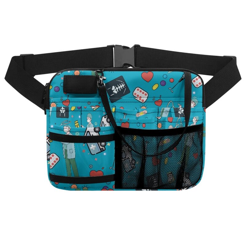 حقيبة جديدة لتنظيم الممرضات مزودة بحزام فاني باك للأطباء حقيبة خصر بتصميم كرتوني لسماعة الطبيب حقيبة تخزين بأشرطة للطب