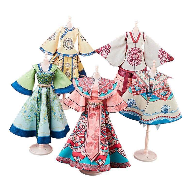 패션 디자인 학습 장난감 인형 드레스 만들기 세트, 어린이용 DIY 활동 세트