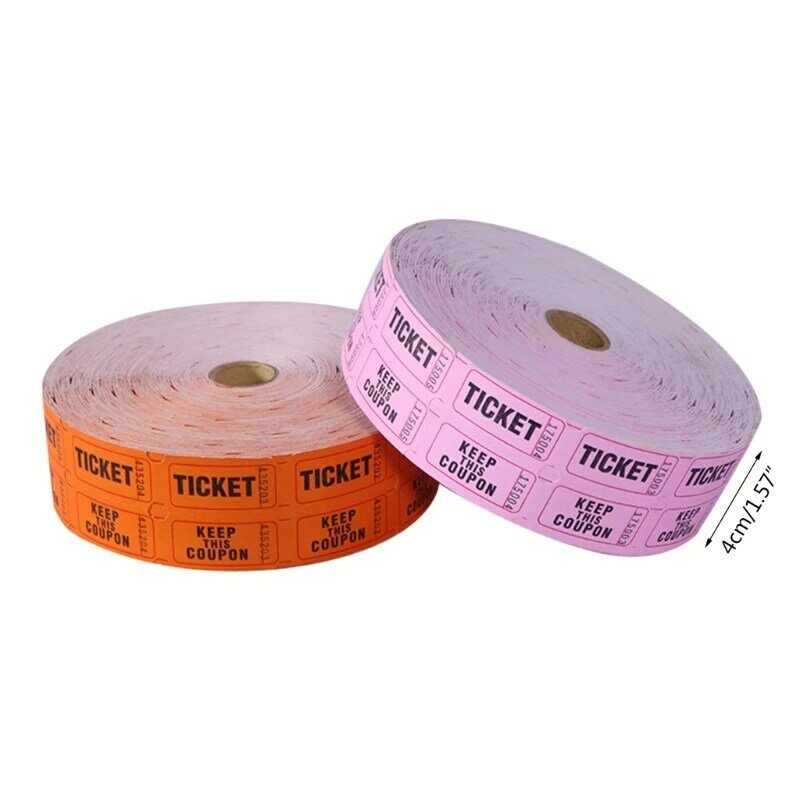 1 Roll 1000 Count Numbered Raffle Tickets Single Ticket Roll for Party Event