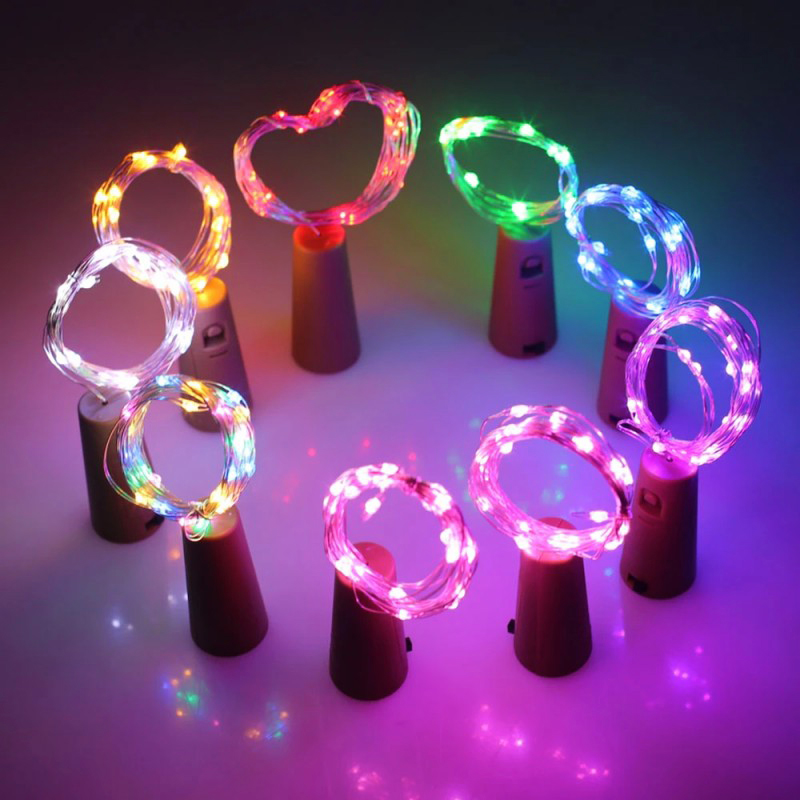 Stopper botol tali lampu LED, daya baterai Garland kawat tembaga tali lampu untuk DIY pesta Natal dekorasi pernikahan