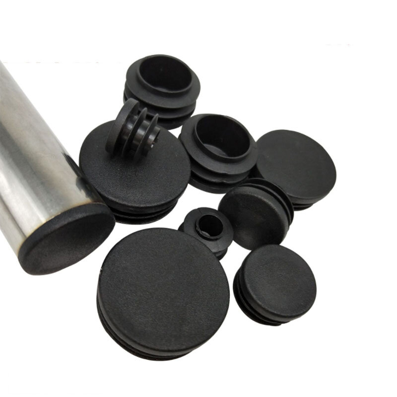 Tapas de plástico redondas negras, insertos de tubo, tapón antideslizante, resistente al desgaste, diámetro 10, 12, 13, 14, 16, 19, 20, 22-100mm
