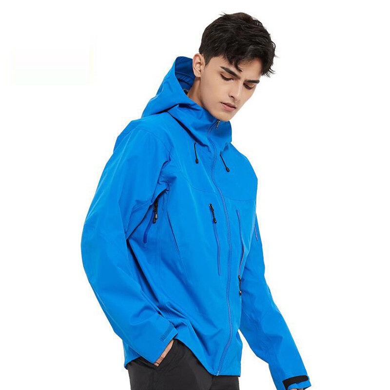 Custom Logo Men Outdoor Windbreak Hard shell Jacket Raincoat Hiking Camping Wear Windproof Waterproof Clothing