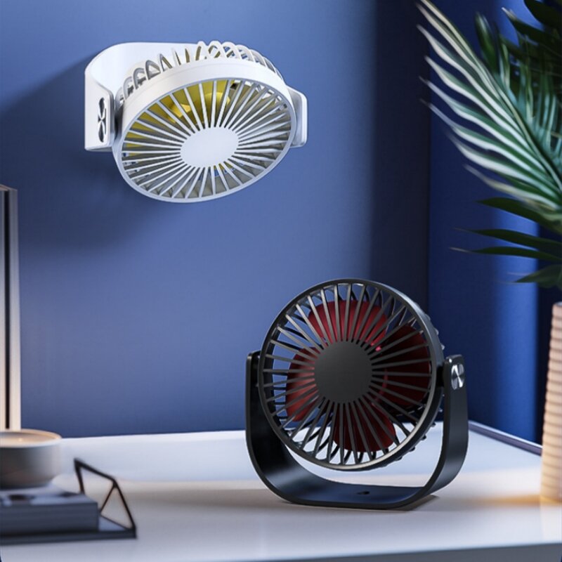 Mini Portable Fan USB Desktop Fan Strong Airflow 3 Speed Wind 120° Rotatable Air Circulating Cooling Fan for Office Home Bedroom