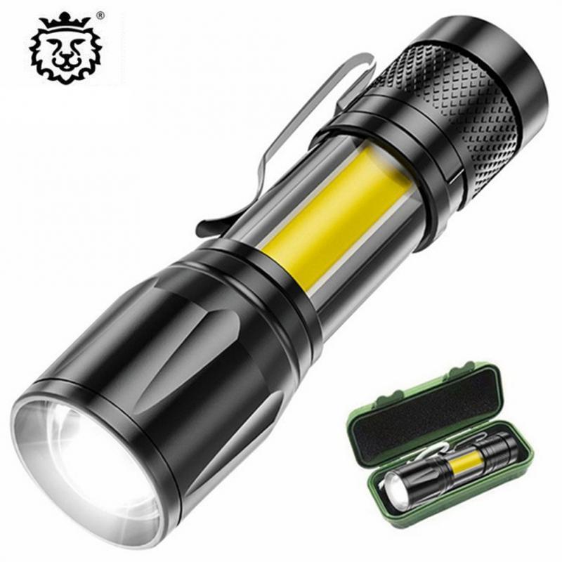 ไฟฉาย LED ขนาดเล็กขายดี1 ~ 7ชิ้น, ไฟฉายซูมโฟกัส USB ชาร์จไฟ LED กันน้ำปรับได้โคมไฟ2023โคมไฟ