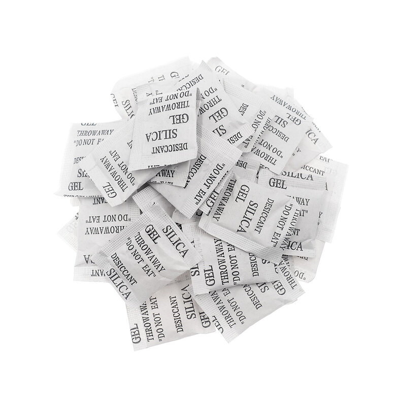 50/100 Packs Non-Toxic Silica Gel Desiccant Damp Moisture Dehumidifier For Kitchen Room Living Absorber Bag Clothes Food Storage