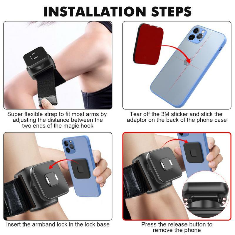 Cintura da corsa supporto per telefono supporto per telefono rimovibile da esterno cinturino per telefono nero fascia da braccio per uomo donna supporto universale per telefono per