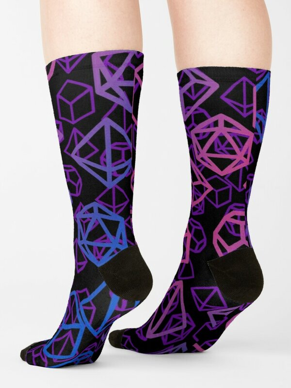D20ダイス: 紫の靴下かわいい靴下楽しいギフト