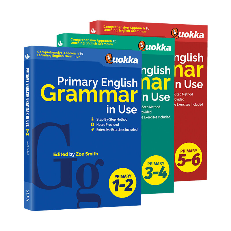 Inglés Original importado, 3 volúmenes de la escuela primaria de Singapur, libro de texto de gramática inglesa, grado 1-6