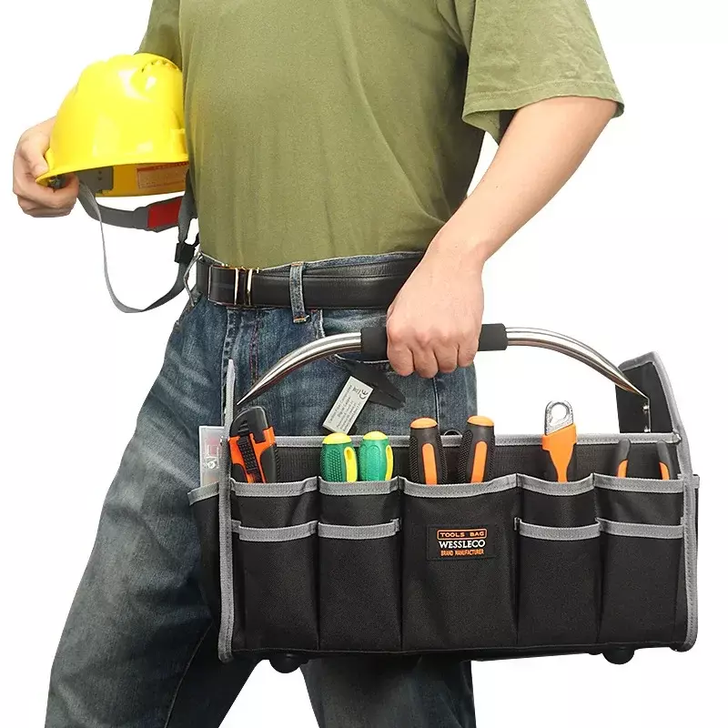 Sac à outils de gril Oxford 1680D, tube de fer multifonctionnel, outils d'électricien, stockage, grande capacité, travail de calcul, sac à main, Donbag