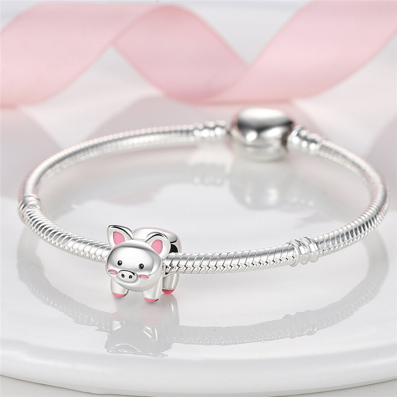 Spring Park Silver 925 Happy Girl Boy Animal Dog Puppy Charms Fit For Pandora's Bracelets DIY Jewelry Make Charms Plata De Ley