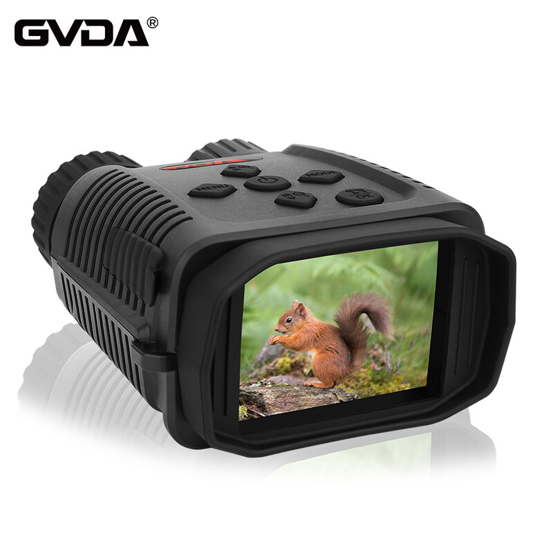 Gvda กล้องโทรทรรศน์ดิจิตอลอินฟาเรดกล้องส่องทางไกลมองเห็นกลางคืนมินิกล้องอินฟาเรดสำหรับล่าสัตว์แคมป์ปิ้งกลางวันกลางคืน4X ซูม300เมตร1080P HD แว่นตากลางคืน