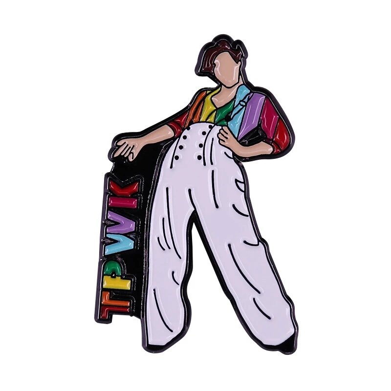 Hs-harrystyles-broche de esmalte Tpwk para hombre y mujer, insignias de solapa de arcoíris LGBT, joyería de moda, regalos