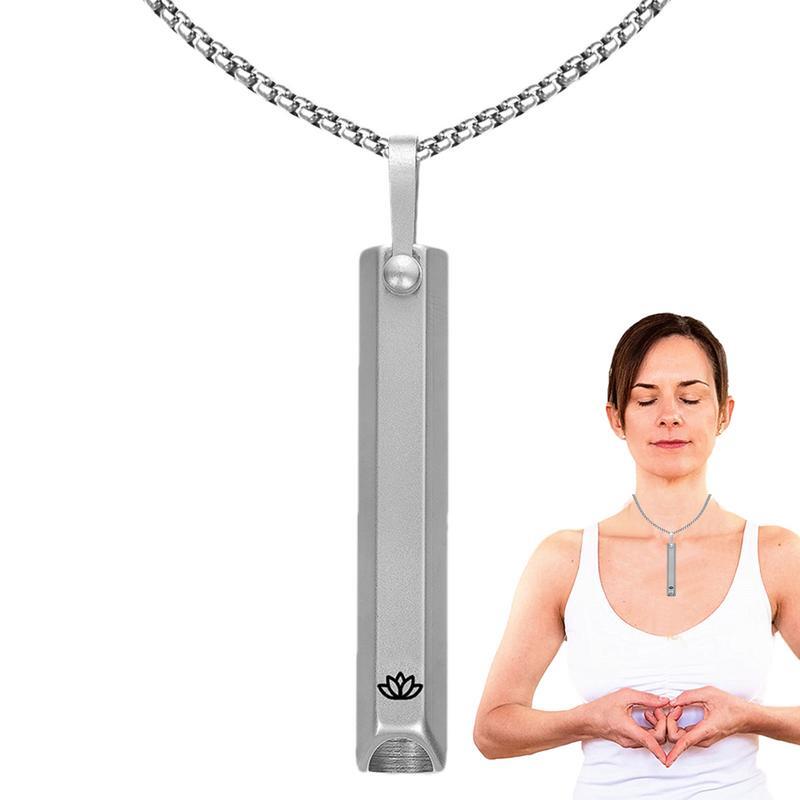 Breathe Necklace Whistle Meditation Necklace Mindful Breathing Necklace Calming Necklace Anxious Necklaces For Women Men