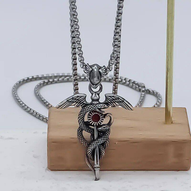 Ожерелье мужское в стиле панк, индивидуальное колье с кулоном-змеей, кросс, в стиле хип-хоп, ювелирные изделия, подарочные аксессуары